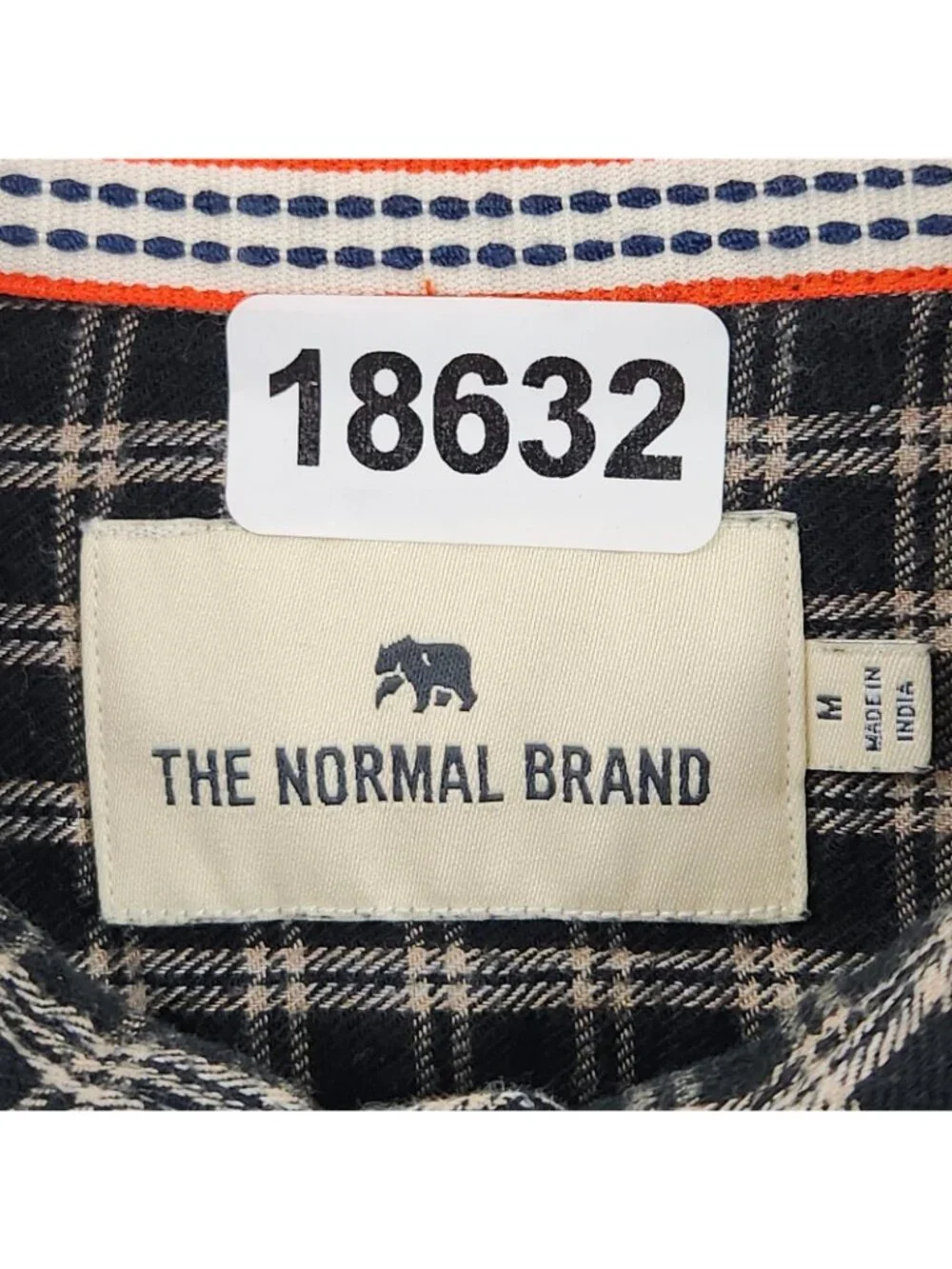 The Normal Brand Shirt Mens Medium Black Nikko Plaid Cotton Button Front Casual
